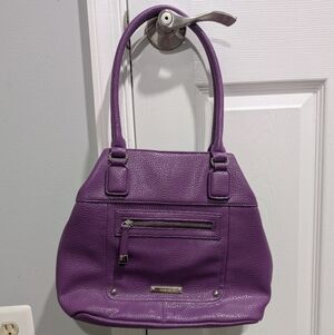 Nine West Purple Shoulder Handbag with Silver Hardware